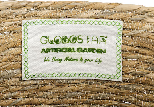 GloboStar Tinos Саксия Слама Бежов 35x35x30εκ.