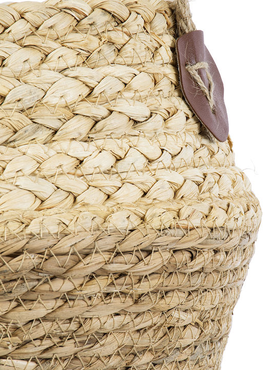 GloboStar Andros Planter Wicker Brown 18x18x21cm.