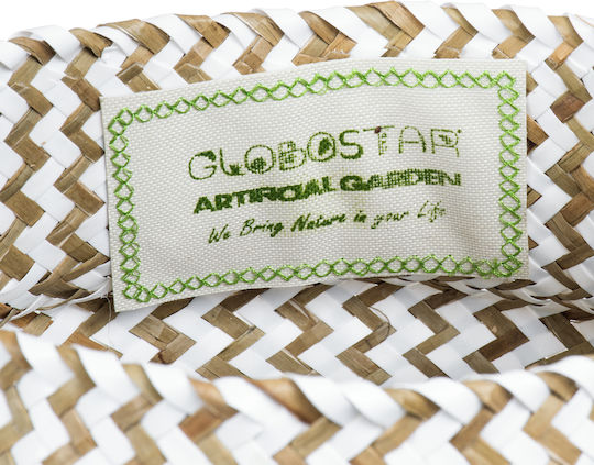 GloboStar Ios Übertopf Korbweide Braun mit Gestell 18x18x20εκ.