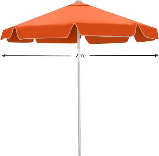 Professioneller Rundschreiben Garten- und Terrassen-Sonnenschirm Metall Orange Φ2m