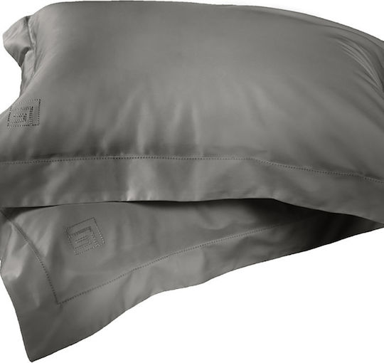 Guy Laroche Silky Σετ Μαξιλαροθήκες Oxford Anthracite 52x72εκ.