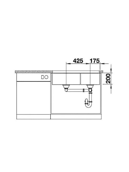 Blanco Subline 480/320-U 523585 Undermount Sink Left Synthetic Granite W85.5xD46cm Rock Grey