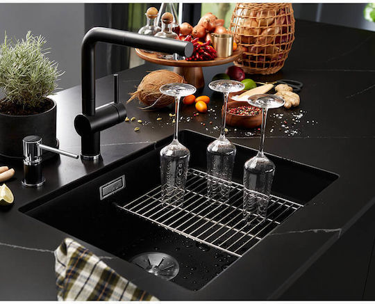 Blanco Subline 500-U 527353 Sub masă Chiuvetă din Granit Sintetic L53xW46cm Volcano Grey