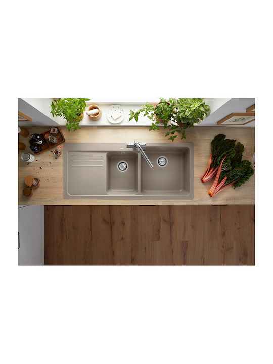 Blanco Naya 8 S 527315 527314 Drop-In Мивка Десен от Синтетичен Гранит Ш116xД50см Volcano Grey