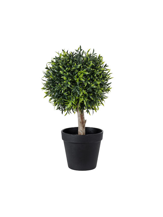 GloboStar Artificial Plant in Small Pot Ficus Lyrata Artificial Garden FICUS Beige 35cm 1pcs