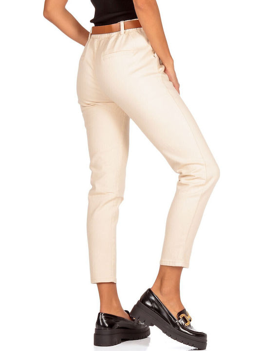 Damenjeans mit Rissen Beige JNS-49869 (CRM)
