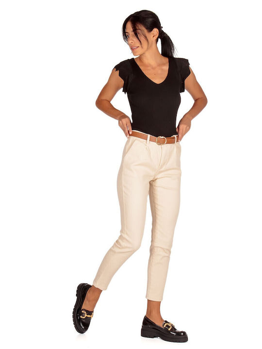 Damenjeans mit Rissen Beige JNS-49869 (CRM)