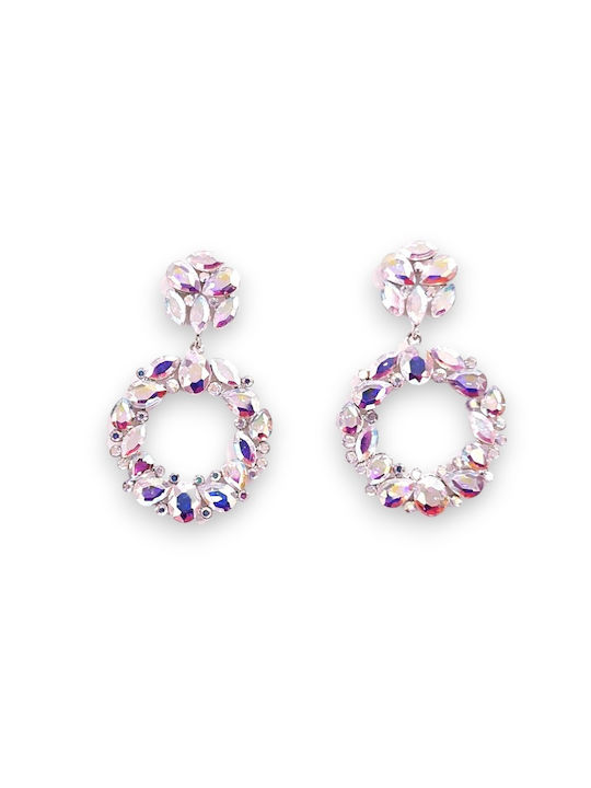 S4659 Women's Li-LO Pendant Earrings with Iridescent Crystal Stones