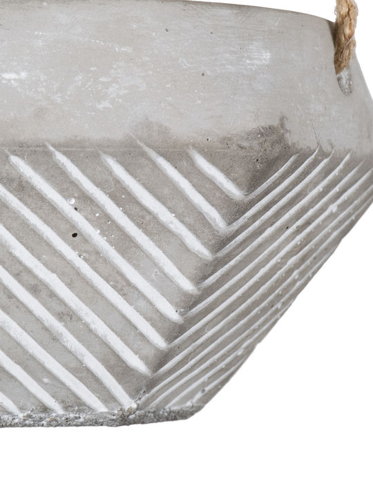 GloboStar Sarakiniko Hängend Übertopf Keramik Gray 10x10x36εκ.