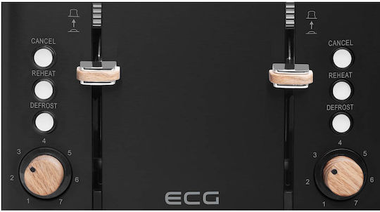 ECG Toaster 4 Slots 1850W Black