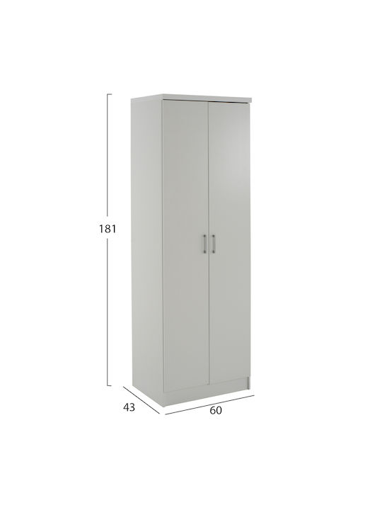 Двойна врата Гардероб Бял 60x43x181см