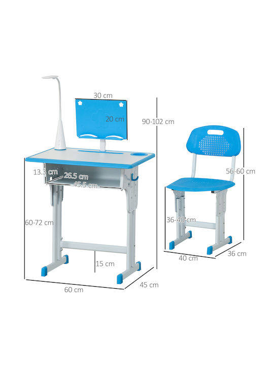 Kids Desk made of Melamine White-Blue 60x45x90cm