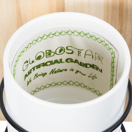 GloboStar Spetses Suspendat Ghiveci Ceramică Bej 13x13x23εκ.
