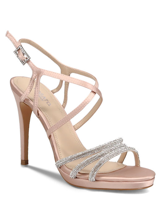 Migato Fabric Women's Sandals with Strass Beige