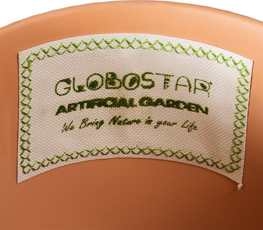 GloboStar Astypalaia Κασπώ Κεραμικό Πορτοκαλί με Βάση 18x18x16εκ.