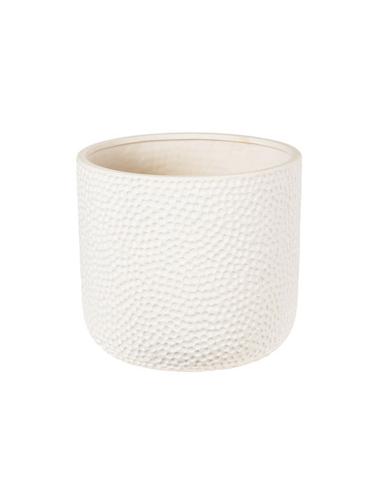 GloboStar Parga Planter Ceramic Beige with Stand 23x23x20.5cm.