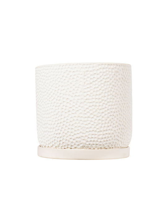 GloboStar Parga Planter Ceramic Beige with Stand 23x23x20.5cm.