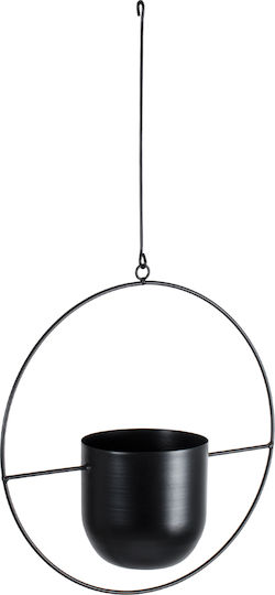 GloboStar Tilos Висящи Саксия Металик Черен 35x35x15εκ.