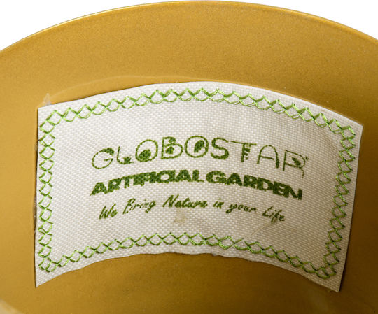 GloboStar Tilos Suspendat Ghiveci Metalic Auriu 35x35x15εκ.
