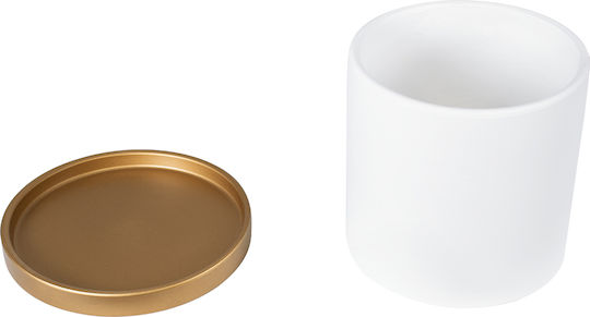 GloboStar Kasos Planter Ceramic White with Stand 15x15x15cm.