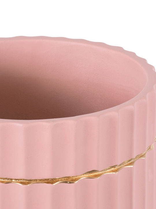 GloboStar Rethymno Planter Ceramic Rose Gold with Stand 17x17x17cm.