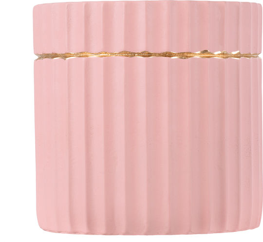 GloboStar Rethymno Übertopf Keramik Rose Gold mit Gestell 17x17x17εκ.