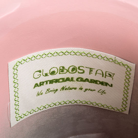 GloboStar Rethymno Übertopf Keramik Rose Gold mit Gestell 17x17x17εκ.