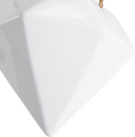 GloboStar Heraklio Κρεμαστό Κασπώ Κεραμικό Λευκό 13.5x13.5x37εκ.