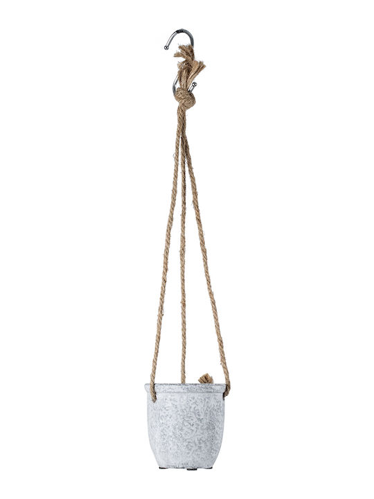 GloboStar Scorpios Hängend Übertopf Keramik Gray 8.5x8.5x36εκ.