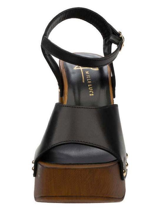 Leather Sandals White/Black