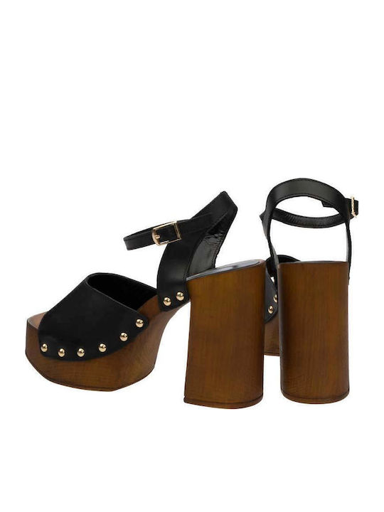 Leather Sandals White/Black
