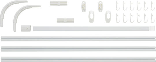 Sealskin Corner Shower Curtain Rod Aluminium White 90x90cm