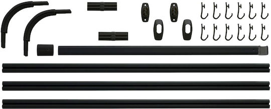 Sealskin Telescopic Corner Shower Curtain Rod Aluminium Black 80x90-170cm