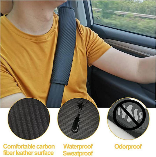 Mizoo Set of 2pcs Car Seat Belt Pads Black