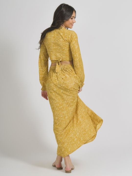 Ble Resort Collection Midi Skirt in Yellow color