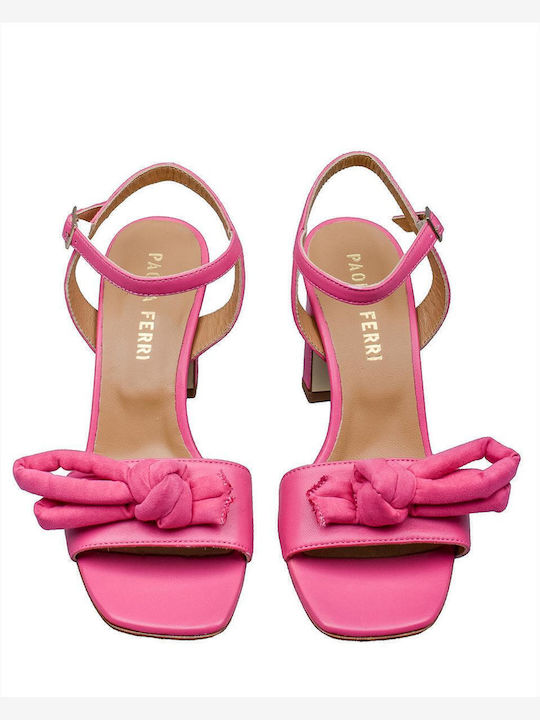 Leder Sandalen Fuchsie