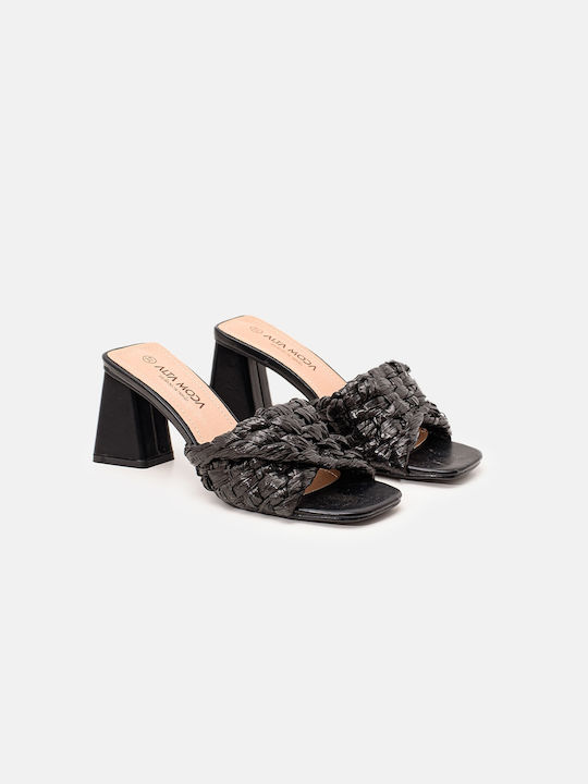 InShoes Mules cu Gros Mare Toc în Negru Culoare