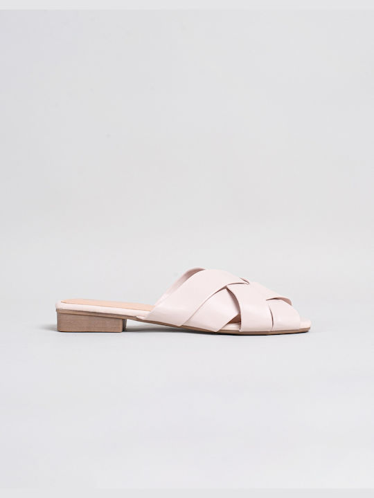 InShoes Mules mit Wohnung Absatz in Beige Farbe