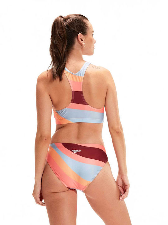 Speedo Bikini Set Sports Bra & Slip Bottom Orange