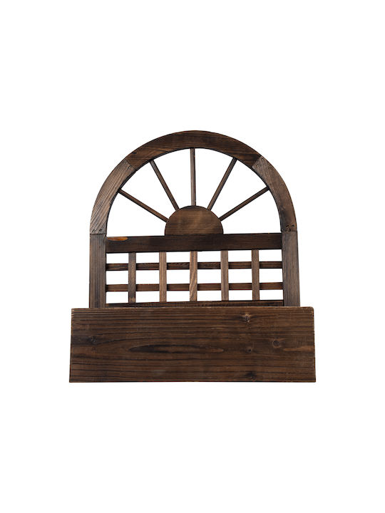 GloboStar Antipaxos Hanging Planter Wooden Brown 38x45x45cm.