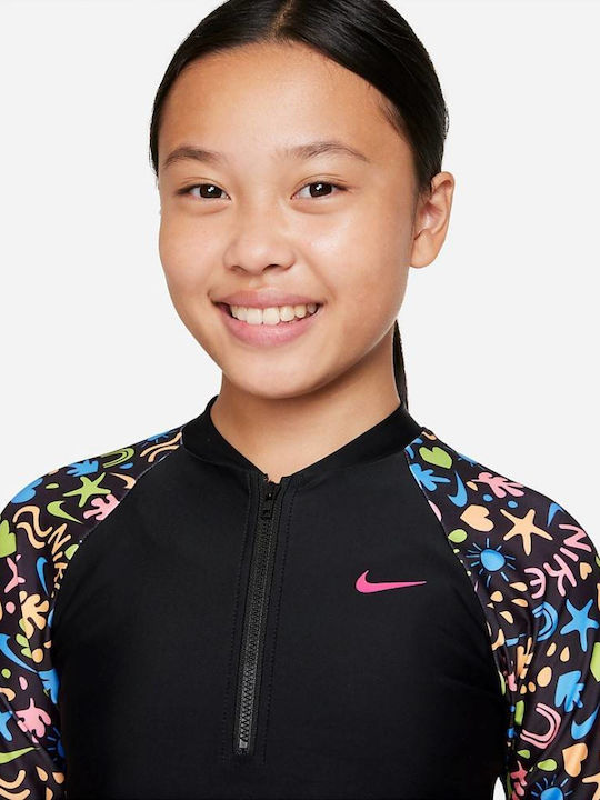 Nike Hydroguard Παιδικό Μαγιό Μπλούζα Μαύρη