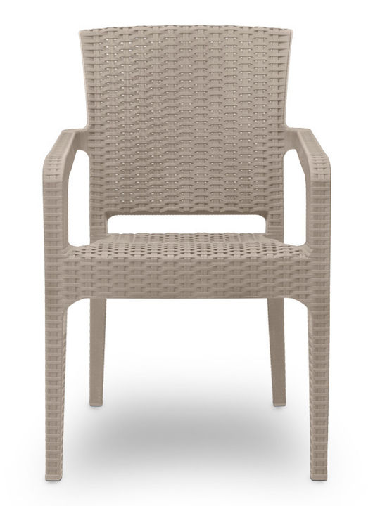 Outdoor Chair Polypropylene Clio Cappuccino GP046-0001 3 57x55x86cm