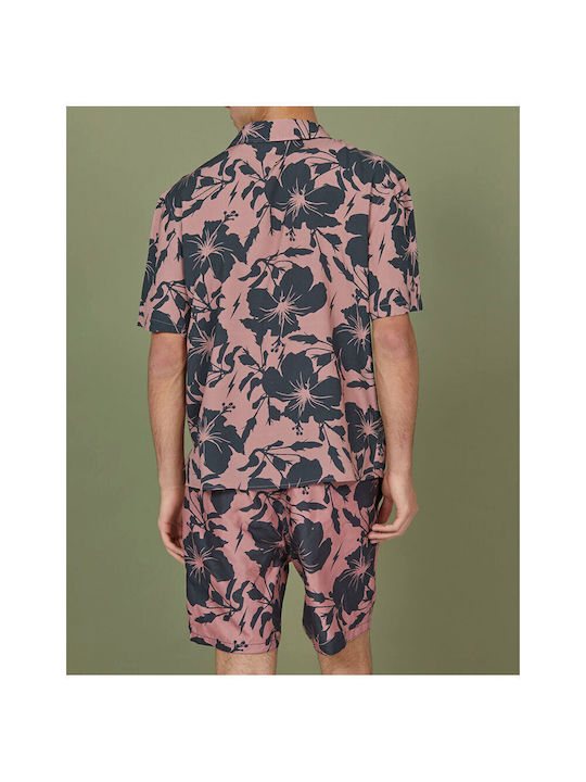 Lightning Bolt Men's Shirt Short Sleeve Floral Pink