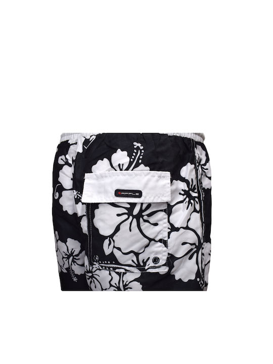 1210083 Men's Swimwear Bermuda Black Floral