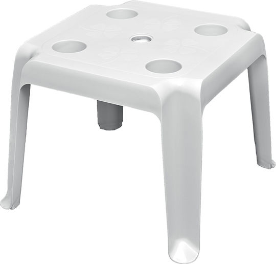 Auxiliary Outdoor Free Standing Plastic Table White 44x44x38cm