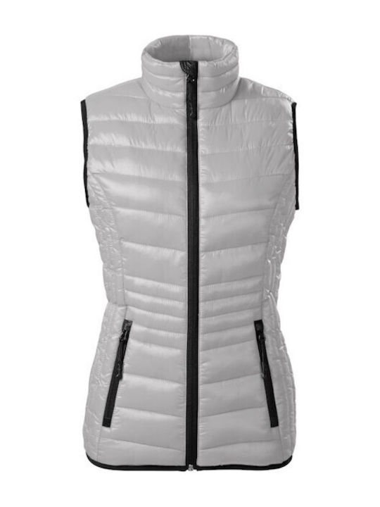 Scurtă Jachetă de femei Fără mâneci Puffer Gri
