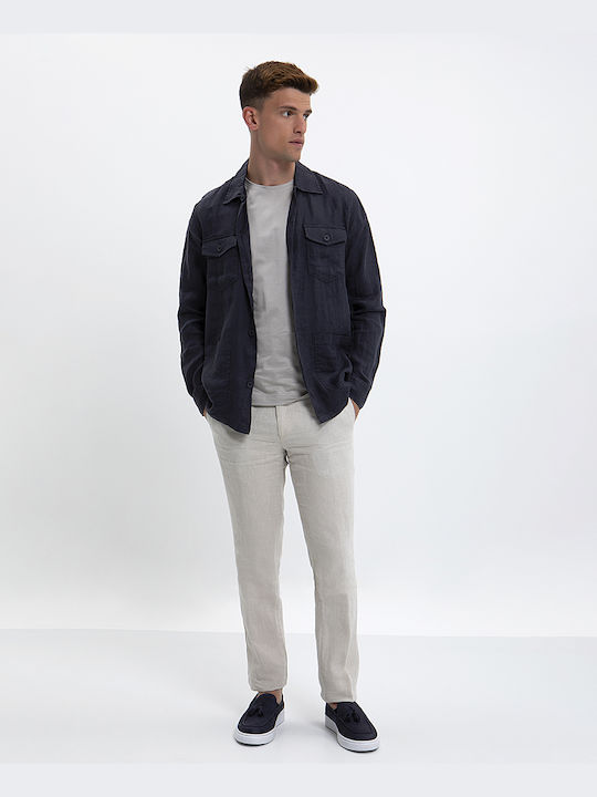 Overshirt Linen Commander Dark Blue