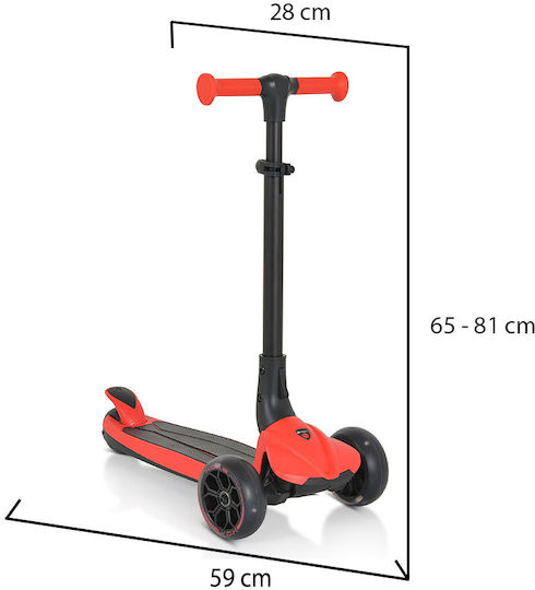 Byox Kids Foldable Scooter Bolt 3-Wheel for 3+ Years Red