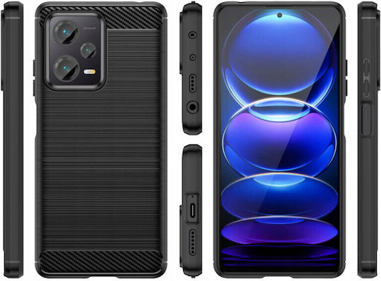 Techsuit Carbon Back Cover Σιλικόνης Μαύρο (Redmi Note 12 5G)