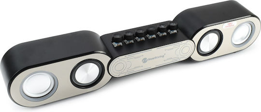 Andowl New Rixing NR-666 2.0 Speakers with RGB and Bluetooth 10W Black